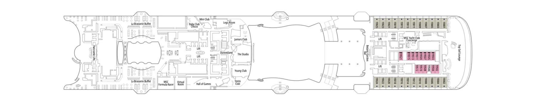 Pont 19 - Deck 19 - MSC World Asia
