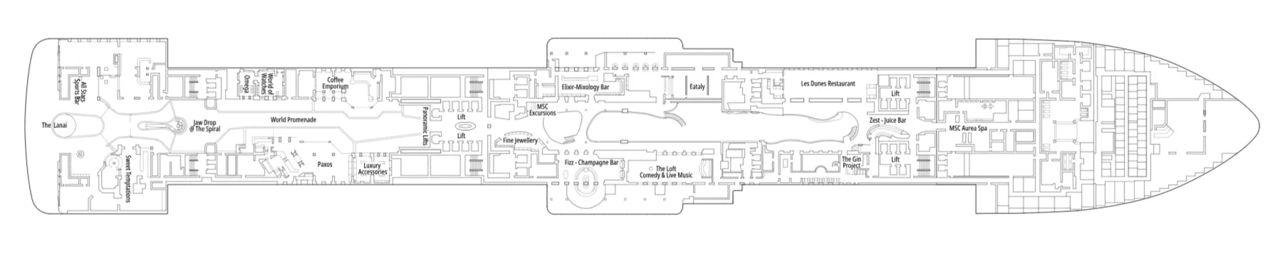 Pont 8 - Deck 08 - MSC World Asia