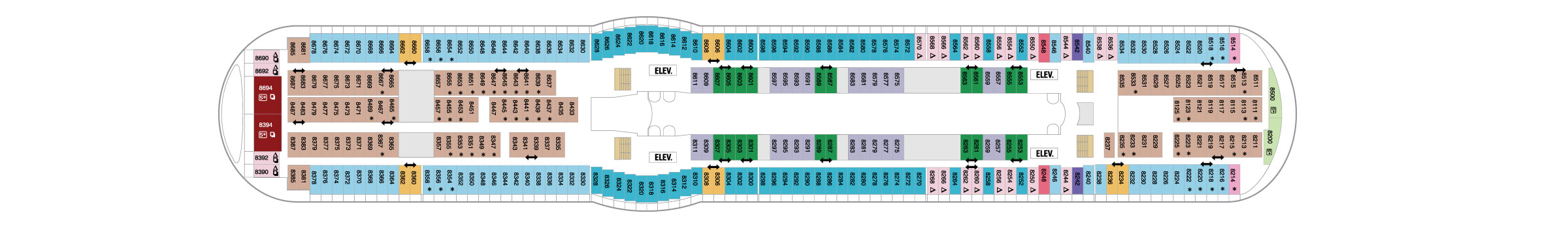 Pont 8 - Deck 08 - Adventure of the Seas