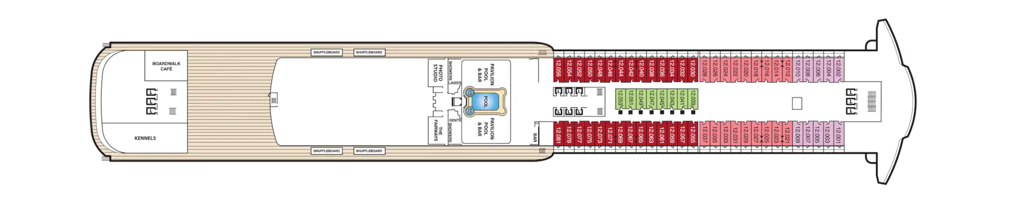 Pont 12 - Deck 12 - Queen Mary 2
