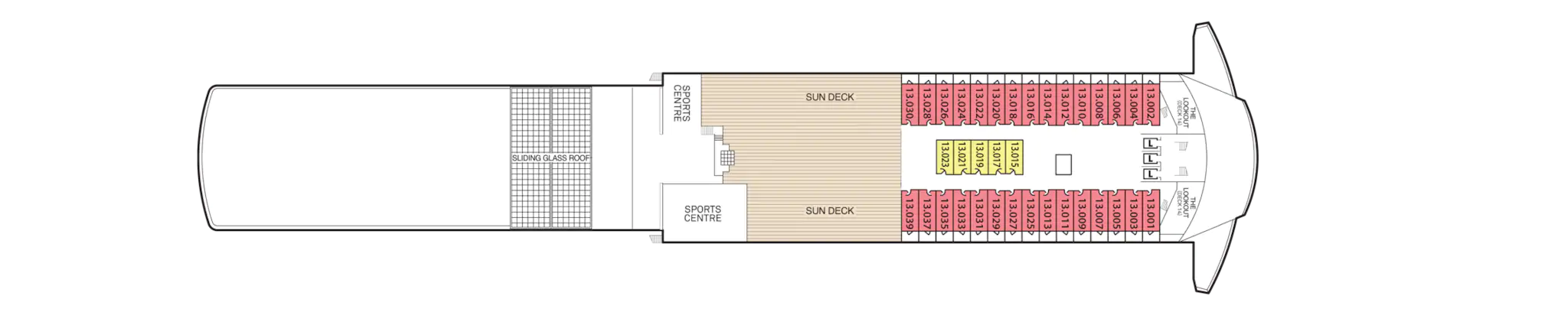 Pont 13 - Deck 13 - Queen Mary 2