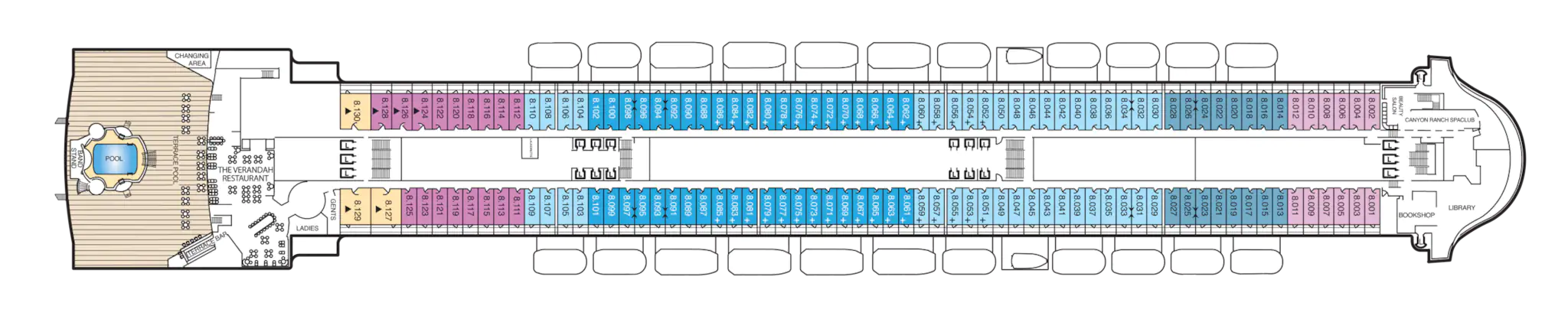 Pont 8 - Deck 08 - Queen Mary 2