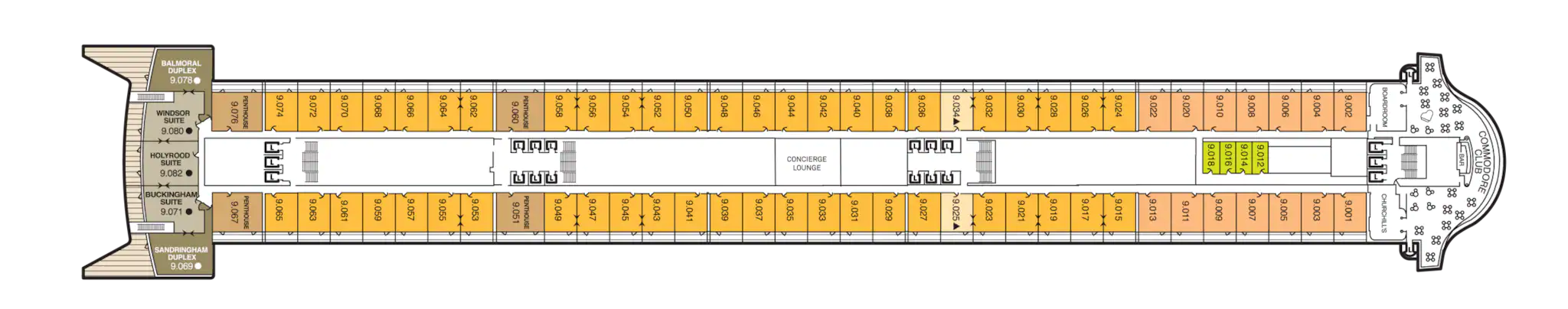 Pont 9 - Deck 09 - Queen Mary 2