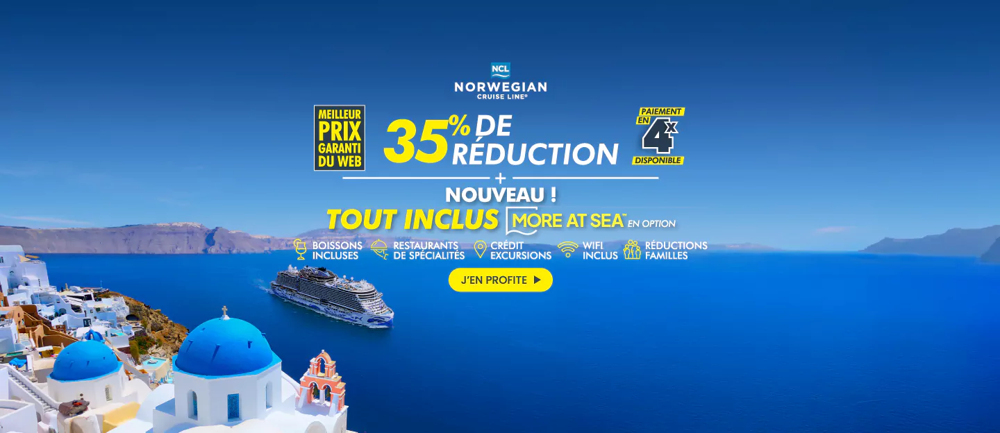 Norwegian Cruise Line - 35% de réduction + Tout Inclus More at Sea